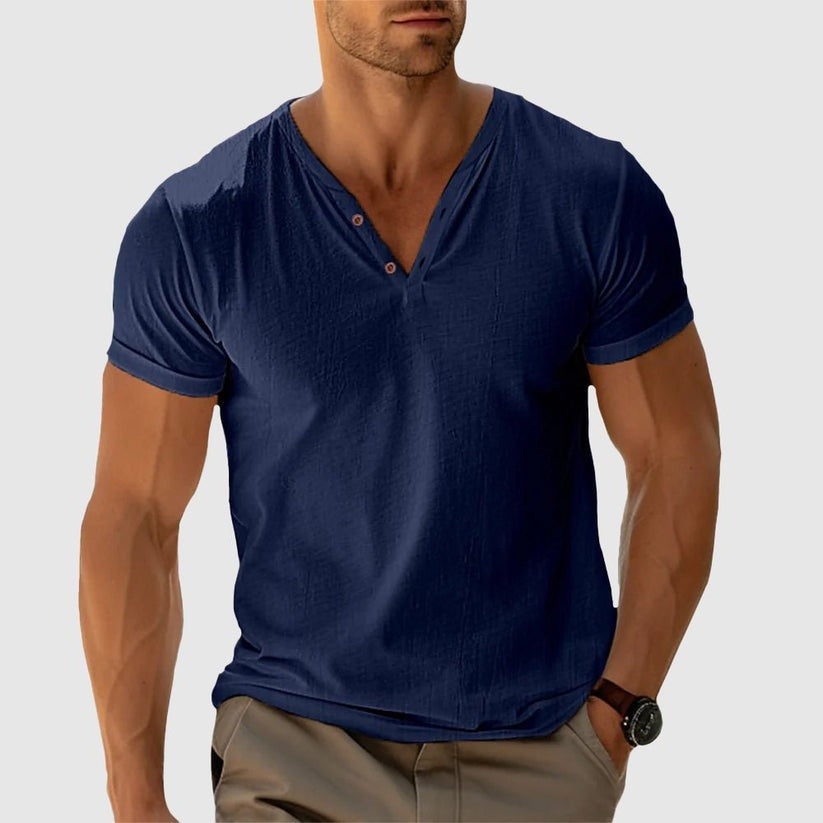 RONALD KNITTED T-SHIRT WITH BUTTONS