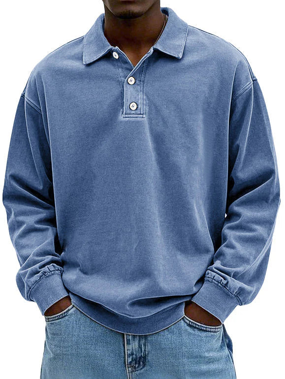 Matteo Men’s Casual Long Sleeve Polo